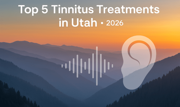 Utah landscape with an ear and sound waves